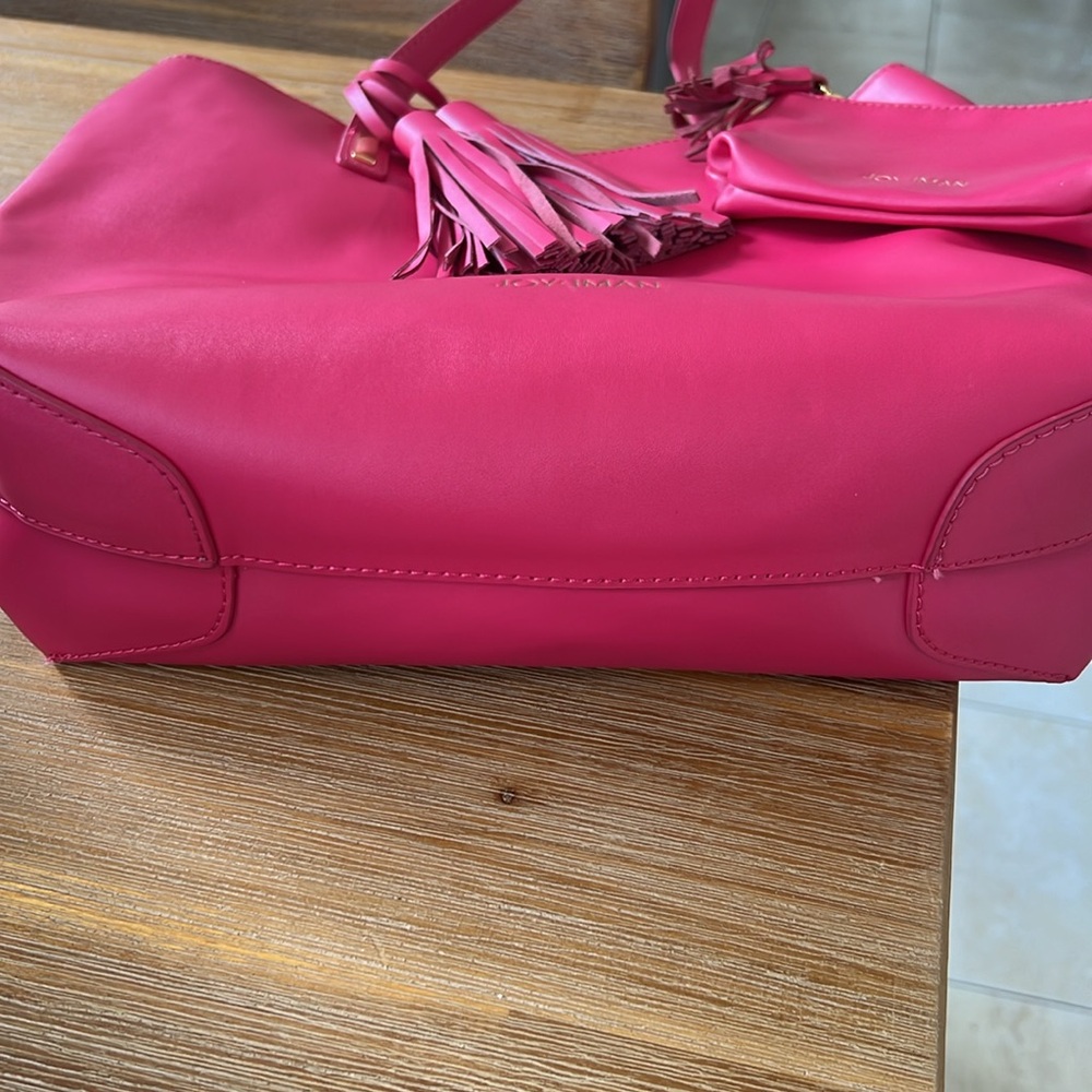 JOY & IMAN Tassel Chic Leather Handbag with Popout Insert - Picture 4 of 7